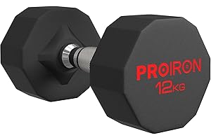 PROIRON Manubri Gommati da 3 a 24 kg -Pesi Palestra in Acciaio Anti collisione per Body Building, Pesistica Fitness, Allenamento (Paio o Singolo)