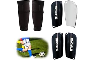 FIBOGOUP 2 Paires de Protège-Tibias de Football - avec Manchon Anti-Dérapant pour Enfants et Hommes - Confort Ergonomique, Offrant Une Forte Amortissement et Protection