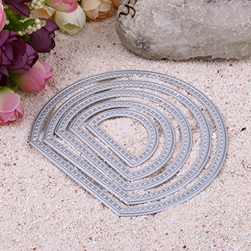 Amazingdeal365 Halbkreis Metall Form Stanzschablonen Schablonen Schneiden DIY Dekor Sammelalbum Karten Buchzeichen Lesezeichen als Geschenk für Freunde Geburtstag Kinder,Kindergarten Hobby Schule Handarbeit Unterricht usw. Ein tolles Geschenk! - 2