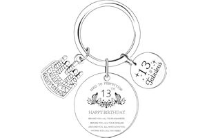 BESPMOSP 13th 16th 18th 21st 30th 40th 50th 60th 70th Happy Birthday Keyring Gifts for Women Girls best Friends keyring Inspirational Keychain Anniversary Birthday Christmas Key Ring