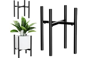 OELZWVN Växtstativ, Justerbart Blomstativ Svart 21–35 cm Växtstativ av Metall, 30 cm Hög Blomstativ Metall Svart, Blomkruka f