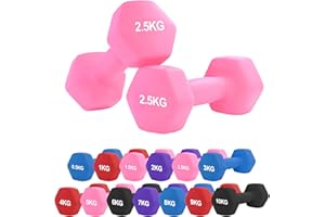 RAVIAN Neoprene Hex Dumbbell Set 0.5–10kg – Non-Slip Comfort Grip Hand Weights for Home Gym, Strength Training, Full-Body Workouts, HIIT, CrossFit, Pilates