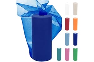 FOUVIN Rotolo di tulle, in tulle, 30 cm x 91,5 m, in tulle, in organza, per matrimoni, feste, tutù, rock, decorazione fai da te, cucito, organza a maglia fine (blu scuro)