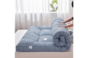 GENERIC Materasso Futon Giapponese Spesso, Materassino Arrotolabile Portatile, Singolo/matrimoniale/queen Size, Materassino Da Campeggio Portatile, Divano Letto(Blue,90x200cm)