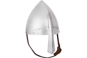 ‎BATTLE-MERCHANT Battle-Merchant - Normannenhelm St. Wencelas aus 1 mm Stahl - Authentischer Nasalhelm für Mittelalter Reenactment und LARP