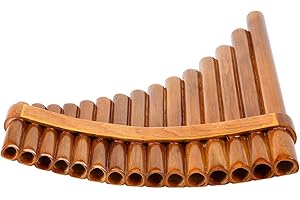 Chen0-super Panflöte für Anfänger, 15 Pfeifen Umweltfreundliches Holz G-Ton Pan Pipe Instrument, Chinesisches Traditionelles Musikinstrument, Reinigungsstab Tuch und Tragetasche