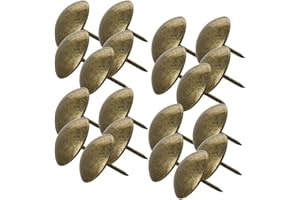 MroMax - Set di 20 puntine per chiodi da tappezzeria, diametro testa 25 mm, lunghezza 25 mm, colore: bronzo
