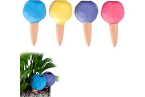 JVHLOV 4PCS Clay Watering Spikes, Plant Watering, Plant Water Dispenser, Terracotta Watering Spikes, for Indoor Plants and Balcony Boxes