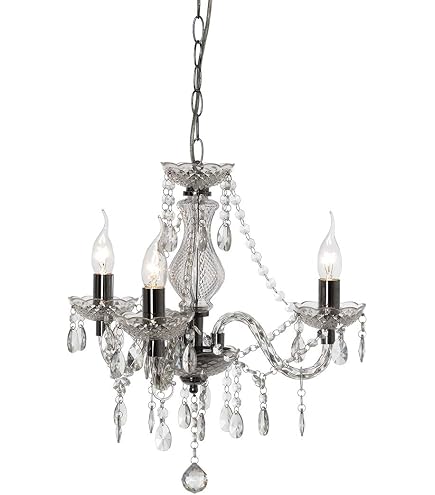 Lustre Firenze Verre De Murano 5 Lumières Blanc – Lustre Italien Neuf