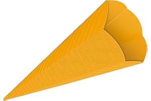 itenga Schultüten Rohling aus Bastelwellpappe 68cm - Schultüten Rohling zum Basteln - 3D Wellpappe (gelb)