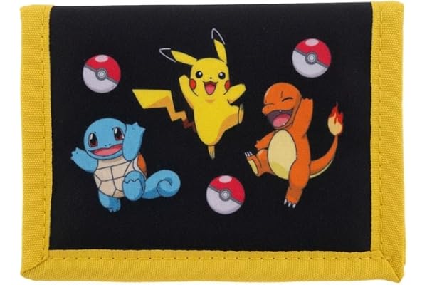 CYPBRANDS Pokémon plånbok barn – Pikachu, Charmander, Bisasam, Schiggy, Evoli & Mauzi – officiell Pokémon-licens – plånbok med kardborreband, myntfack, kortfack och insynsfack