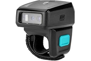 NETUM Mini Wireless 2D Ring Barcode Scanner Bluetooth, tragbarer Barcodeleser mit Ladestation und integriertem Speicher, schnelles und präzises Scannen - RS9000