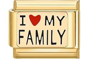 Hoomall Italian Charms Armband Gold Damen 9mm Vergoldet Modular Italian Bracelet Charm Italian Stil Armband Glieder Zubehör DIY Italienische Style Charm Schmuck Mädchen Geschenk