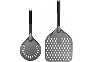 G.a HOMEFAVOR 12 Pulgadas Pala para Pizza Horno, Profesional 8 Pulgadas Pala para Pizzas Aluminio Dur con Mango Retirable para Celebración