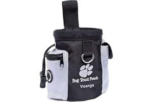 VOARGE Futterbeutel für Hunde, Tragbarer Imbissbeutel, Lebensmitteltasche, Eingebautem Poop Tasche Spender, Futtertasche Leckerlitasche Snack Bag mit Clip Futtertasche für Hundetraining und Ausbildung