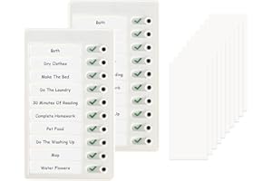 DUTIFUL Checkliste Memo Plastiktafeln Chores Nachrichtentafel Abnehmbare Wiederverwendbare Memo-Checkliste Pad mit 10 Blanko Papier zur Täglichen Aufgabenplanung für Täglich To-Do-Liste Checkliste Chart