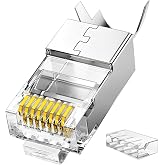 VegGieg Cat7 10 Gigabit Metal RJ45 Ethernet Konnekt&ouml;r&uuml; Altın Kaplama Korumalı 25 Adet