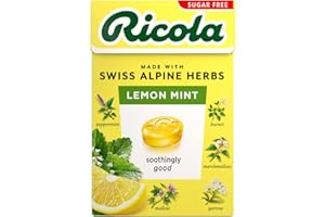 Ricola Lemon Mint Sugar Free Swiss Herbal Sweets, Herb Drops, Sweet Box 45g - Pack of 20 Boxes