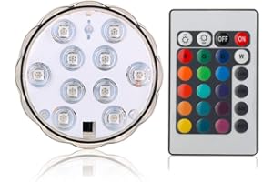 AFOOSOO Multicolour Remote Control RGB LED Underwater Lighting, Waterproof Colour Changing LED Magic Light for Vase Base, Floral, Aquarium, Pond, Wedding (1 Piece-Flower)