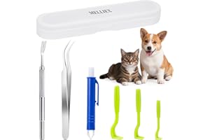 MELLIEX 6 Piezas Pinzas para Garrapatas, Gancho para Garrapatas Acero Inoxidable Eliminación de Garrapatas Segura Garrapatas Remover Kit para Humanos, Perros, Gatos