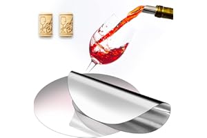 XIANGLONGY 50 Pezzi Salvagoccia Vino＋2 Tappi di Sughero, Versatore Vino in Alluminio, Salvagoccia Bottiglia di Vino per Evitare Che Il Vino Rosso Goccioli Durante Il Versamento.