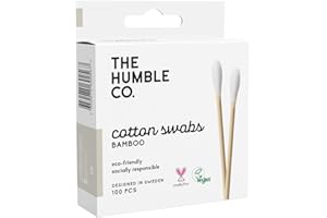 ‎THE HUMBLE CO. The Humble Co. Natürliche Wattestäbchen | Weiß | Plastikfrei, Biologisch Abbaubar, Umweltfreundlich, Vegan | Perfekt für Ohren, Make-up, Haustierpflege und Reinigung (10 x 100)