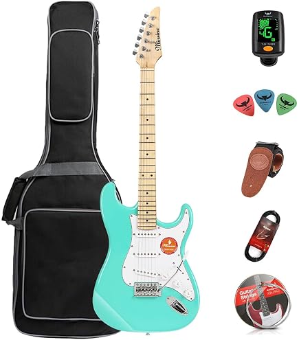 Pack Guitare Électrique Ambre - Ampli 15W, Accessoires Inclus, Pour Débutants (Droitier/Gaucher)