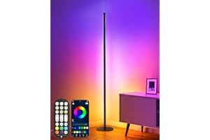 OUTON LED Floor Lamp, Smart RGB Corner Lamp with Remote & APP Control, 16 Million Colours, Music Sync, Dimmable Colour Changing Standing Lamp, Modern Mood Lighting for Living Room Bedroom Gaming Room