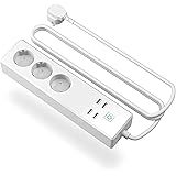 Meross Intelligente Steckdosenleiste Smart WLAN Mehrfachsteckdose mit Überspannungsschutz mit 3 AC Ausgänge und 4 USB Anschlü