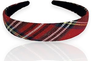 BOTTEGA DELLA PRINCIPESSA Cerchietto per Capelli Bambina in Tartan Scozzese Rosso (Rosso, Dai 3 anni in su)