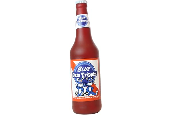 Silly Squeaker Jouet Chien Beer Bottle Trippin Chat Bleu