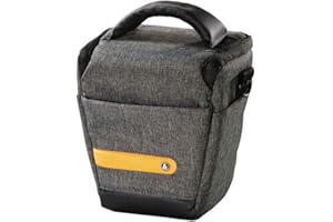 Hama Terra Camera Bag Made of Recycled Polyester (Camera Bag for Digital Cameras 16 x 10 x 16 cm, Shoulder Strap for Shoulder Bag, Belt Loop for Carrying as Bum Bag, Carry Handle) Grey