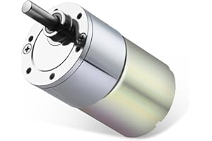 Greartisan DC 24V 100RPM Getriebemotor Hohe Drehmoment Elektrische Mikrodrehzahl Reduktion Getriebemotor Exzentrische Ausgangswelle 37mm Durchmesser Getriebe