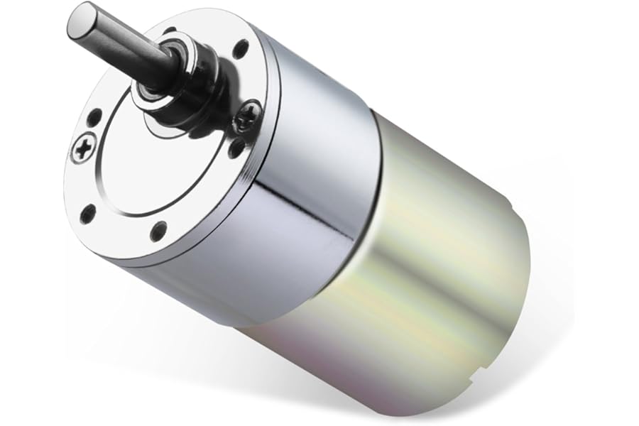 Greartisan DC 12V 60RPM Gear Motor High Torque Electric Micro Speed Reduction Geared Motor Eccentric Output Shaft 37mm Diameter Gearbox