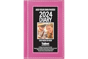 QUICKDRAW 2024 Pocket Week to View Diary Add Your Own Photo Cover Organiser Planner (Pink)
