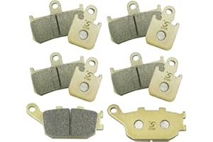 S SYUU Motocicleta Fibra de cobre delantero y trasero Pastillas de freno Compatible con Yamaha YZF R1 2007 2008 2009 2010 2011 2013 2014 FA442F FA174R