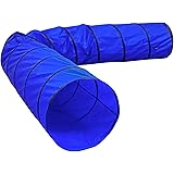 lionto Tunnel per Cani Tunnel Gioco Tunnel per Gatti Grotta per Cani Tunnel per Animali Tunnel Agility, (L) 500x60 cm Blu