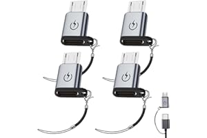 Liaoan USB C auf Micro USB Adapter (4-Pack), unterstützt 18W Schnellladung, unterstützt Keine OTG Verbindung, wie Kopfhörer, Externe Festplatten, Tastaturen