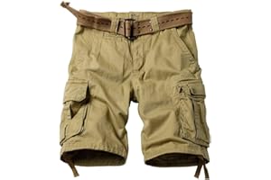 VATINNT Men's Cargo Shorts, Camo Shorts, Multi Pocket Casual Shorts, Loose Fit Outdoor Work Shorts No Belt