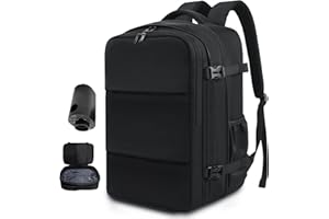 KINGSLONG Sac à Dos de Voyage: Sac a Dos Sous Vides Sac à Main pour Avion pour Femmes et Hommes Sac à Dos Pour Ordinateur Portable 17,3 Pouces Sac de 33L étanche Avec Pompe