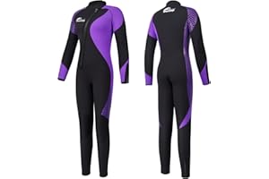 Owntop Muta da Donna Uomo 5mm Neoprene Mute da Sub - Wet Suit da Donna in Acqua Fredda con Zip Frontale, Manica Lunga Stretch Monopiece Termico UPF50+ Costume da Nuoto per Snorkeling Surfing