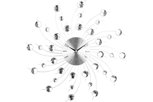 TIMELIKE Orologio da parete moderno in cristallo 3D Orologio decorativo da parete in metallo con specchio argentato scintillante con tempeste ideale per soggiorno camera da letto ufficio