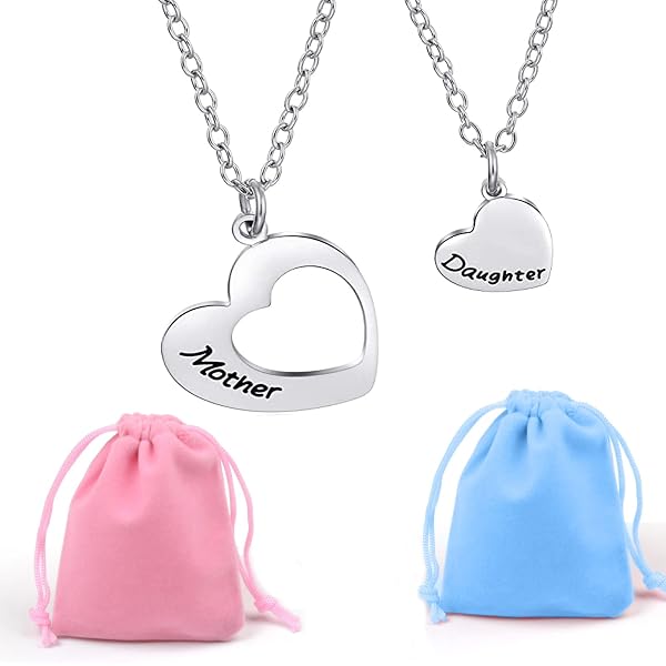 Collana con cuore in argento sterling 925 con scritta Madre