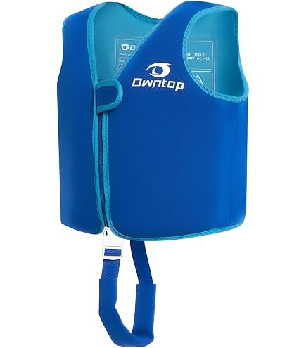 CRESSI Froggy Zwemvest – Azuur/geel, Maat S (2-3 Jaar, 15-19 Kg), Met Dubbele Handgreep, Neopreen, Veiligheidsslot