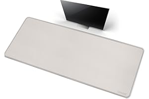 CENNBIE Alfombrilla de escritorio,170x60cm alfombrilla ratón de cuero,protector mesa escritorio de gran tamaño Impermeable y antideslizante，Apto para oficina/hogar(crema)