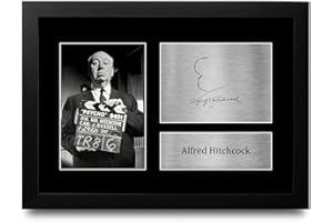 HWC Trading FR A4 Alfred Hitchcock Psycho Regali Stampati Autografo Firmato Presentazione Display Per Gli Appassionati Di Memorabilia Di Film - A4 Framed