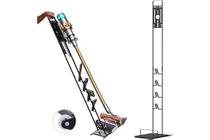 Foho Stojak do Dyson Gen5, V15, V12, V11, V10, V8, V7, V6, stabilny, metalowy, bez wiercenia, ścienny, stojący, uchwyt do przechowywania, organizer z kółkami