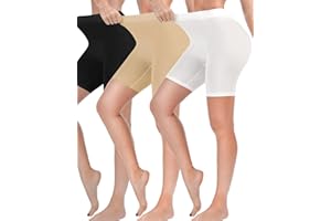 Reamphy Anti Chafing Shorts Women, 3 Pack Womens Slip Shorts for Under Dresses and Yoga, Seamless Chub Rub Shorts Long Briefs
