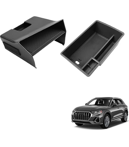 BIBIBO Organizer Per Console Centrale – Compatibile Con Audi Q3 F3 (2019-2022), ABS, Con Tappetino Antiscivolo - 2