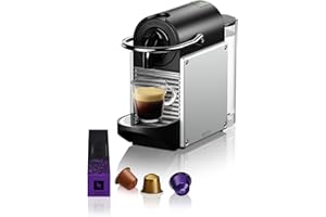 De'Longhi Nespresso EN 124.S Ekspres Do Kawy, Aluminium, Tworzywo Sztuczne, 1260 W, 0,7 L, Czarny/Srebrny